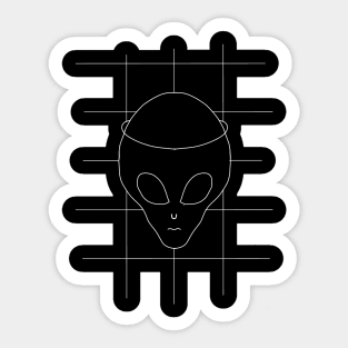GRID DRAWING Alien Sticker
